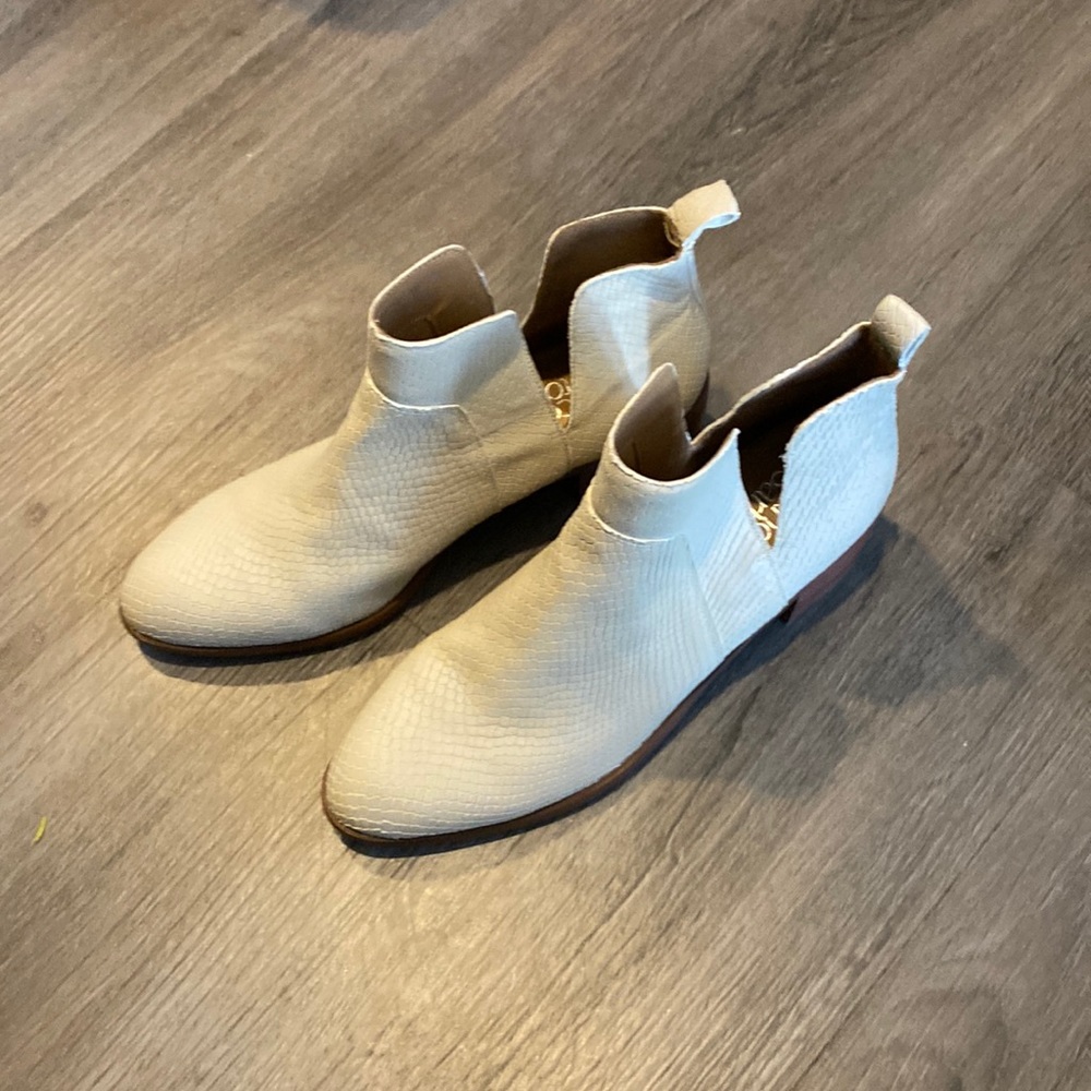 white ankle boots